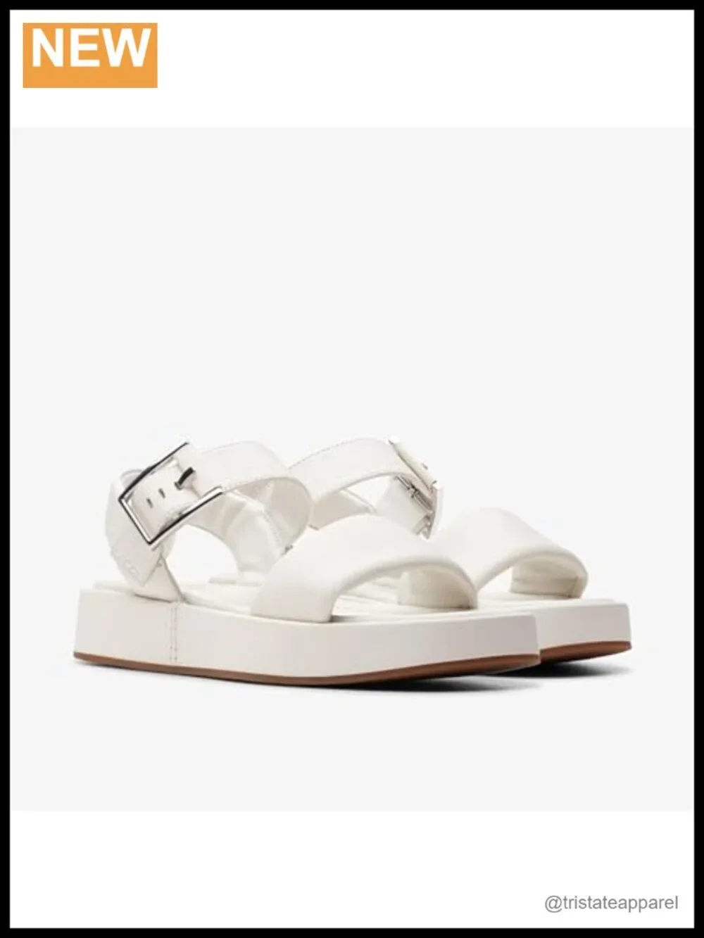 Platform Ankle Strap Open Toe Leather Sandals